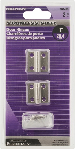 [853394] SQ CRNR FM HINGE 1" SS