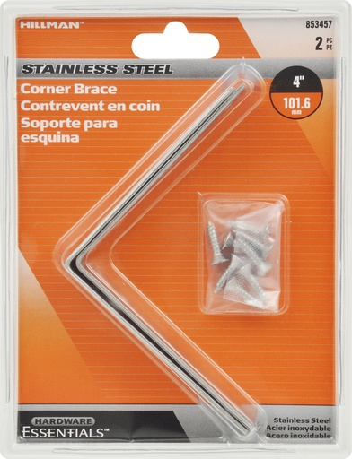 [853457EA] CORNER BRACE 4"X7/8" SS