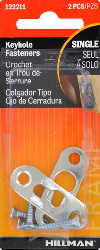 [122211] SINGLE KEYHOLE HANGER 2PK