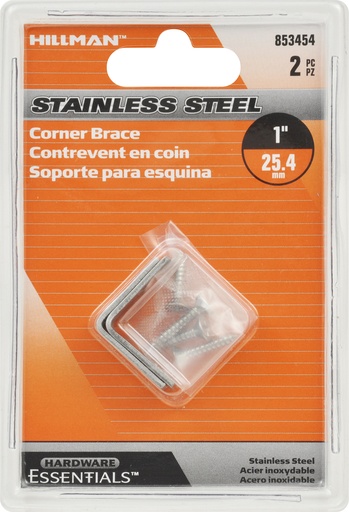 [853454EA] CORNER BRACE 1"X1/2" SS