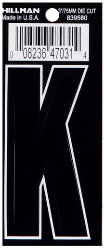 [839580] 3 DIE-CUT BLACK VINYL K