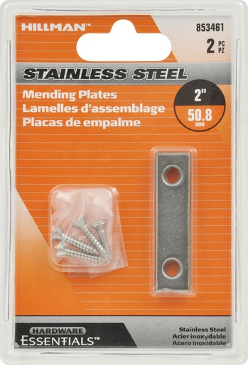 [853461EA] MENDNG PLATE 2"X1/2" SS