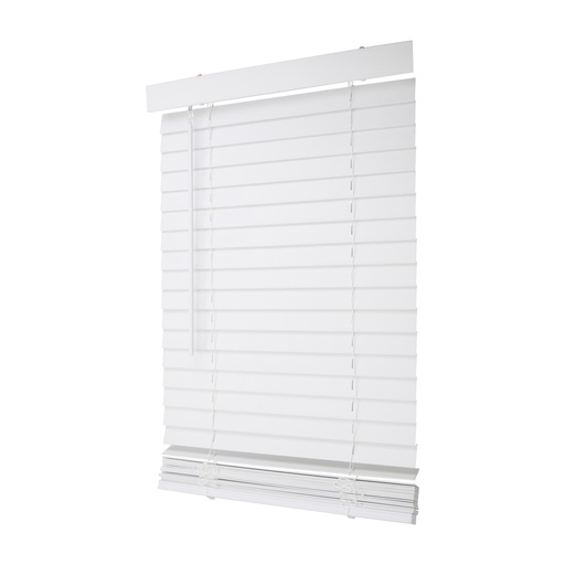 [8065310] Blind Mini Cordless 23"x42" White Faux Wood 2" Slats