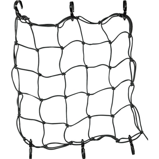 [0968719] Cargo Net 30"x15" Black Rubber 6 Hooks. Stretches to 25"x45"