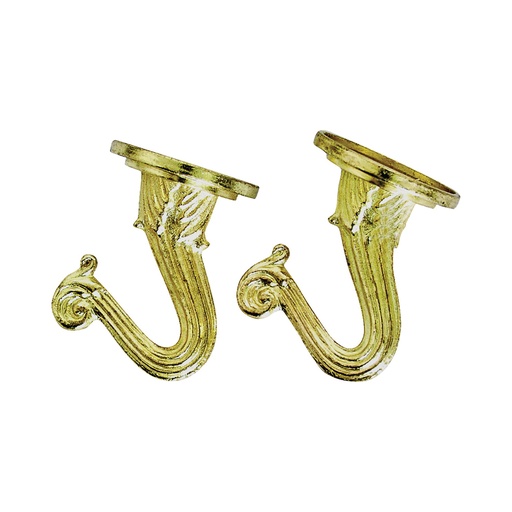 [5094701] Ceiling Swag Hooks Polished Brass 2pk