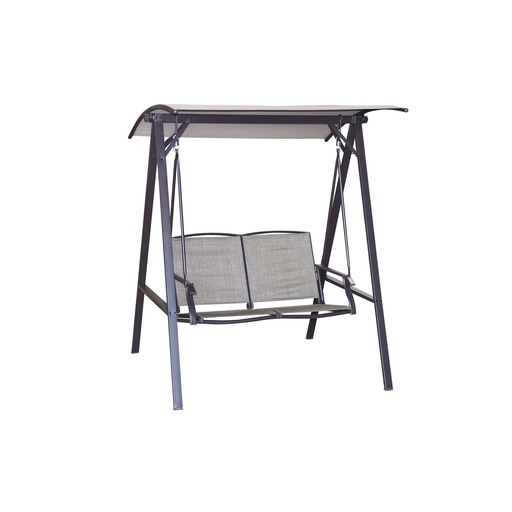 [9305392] Canopy Swing 2 Person Steel Brown