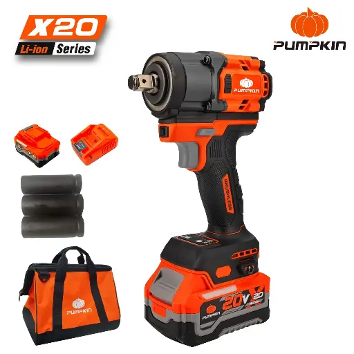 [50629] 442 ft-lb 20V BL CORDLESS IMPACT WRENCH W/TOOL BAG X20 1/2" 