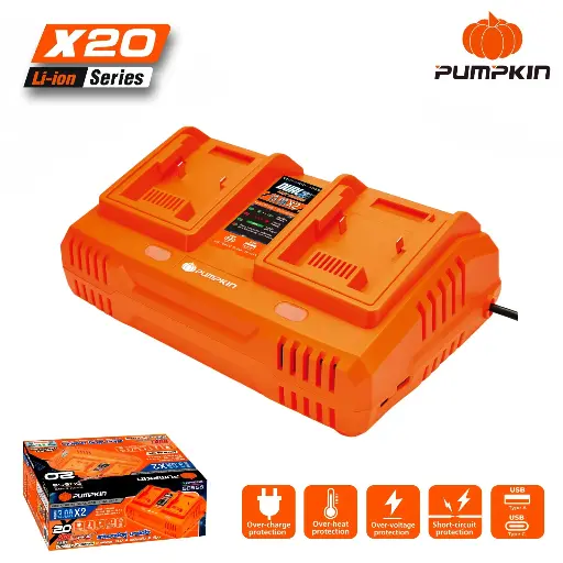 [50556UL] 20V X20 M TYPE DESKTOP CHARGER WITH TWO PORTS 2x3.0A 