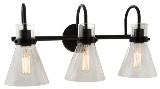 [0506261] LIGHT VANITY 3LT E26 BLACK 60W