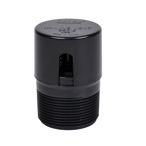 [39012] In-Line Vent, 1-1/2 in, NPT, ABS, Black