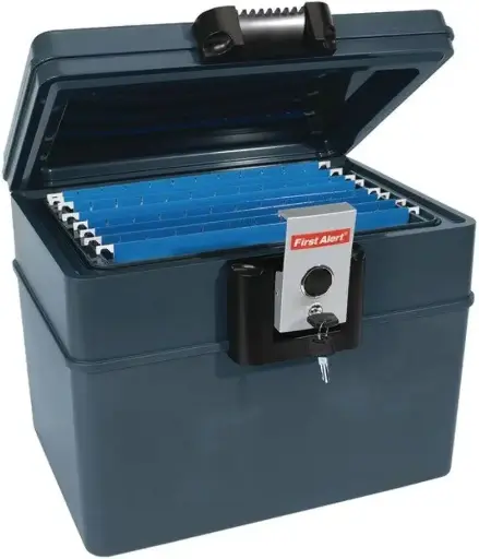 [2037F] Safe Fire File Box Waterproof URL 30 Minute Push Button & Key .62 CU'  