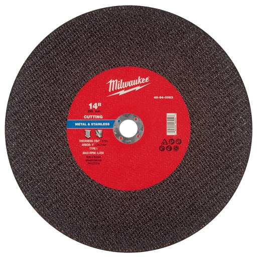 [49940063] Cut Off Wheel 14"x7/64"x1" T1