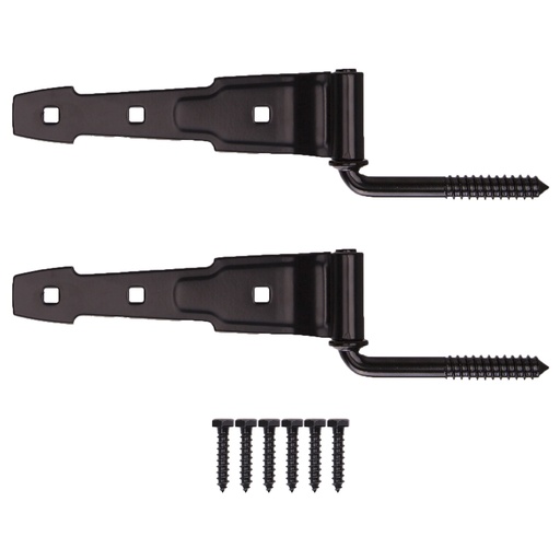 [1165091] Screw Hook & Strap Hinges Ornamental Black
