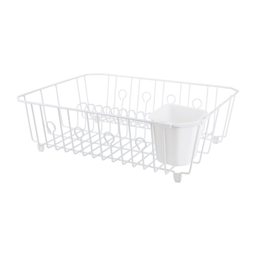 [0644914] DISH DRAINER WHITE W/BSKT