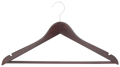 [0637454] CLOTHES HANGER MAHOGANY 5PC