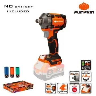 [PM50626] 20V BL 500NM 3-SPEED IMPACT WRENCH IN COLOR BOX - BARE TOOL 1/2"(12.7mm)